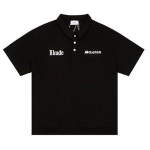 Rhude black short-sleeved polo shirt